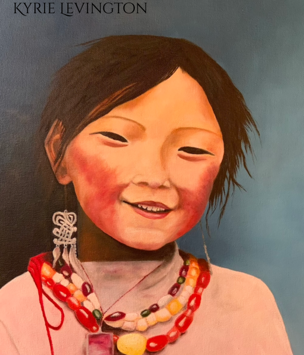 Girl With Glass Bead Necklaces 